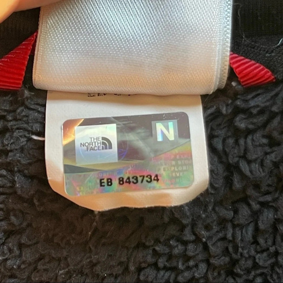 The North Face Fuzzy osito  Pull up Sweater Black Womens size Small - Picture 15 of 16